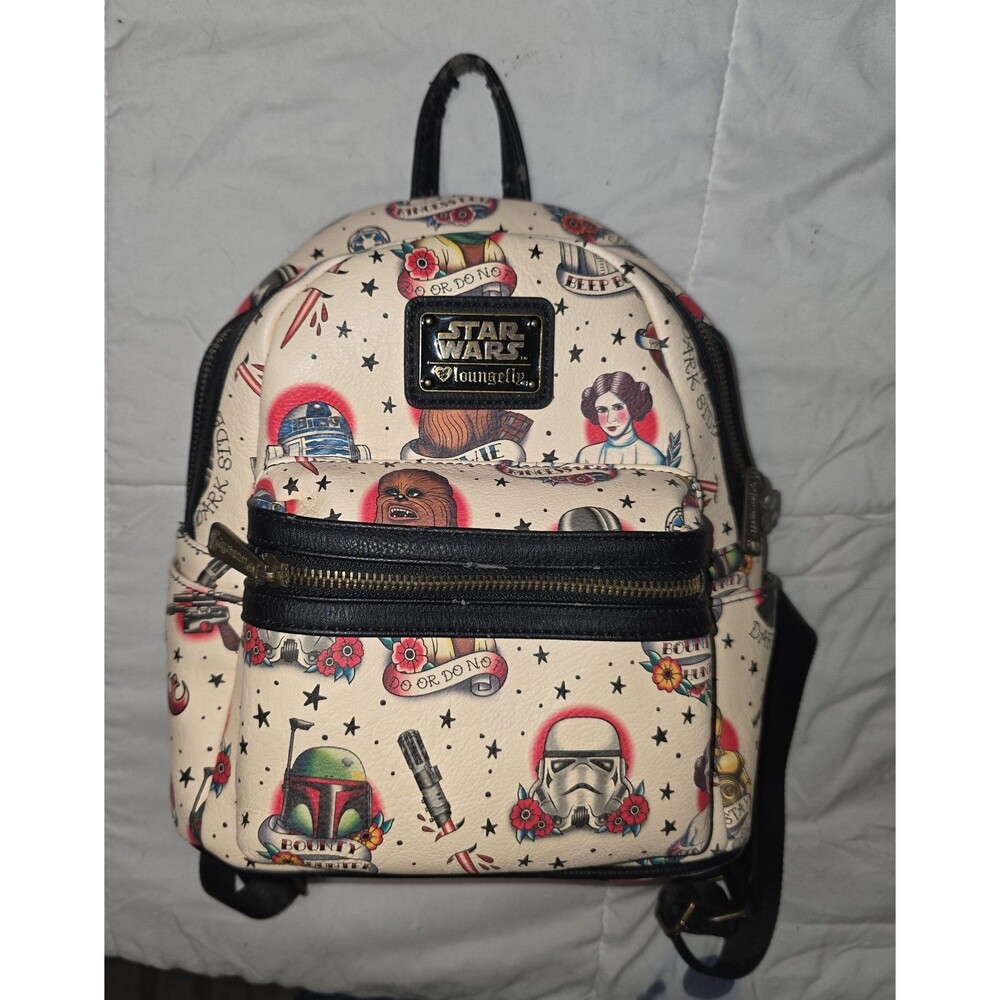 Loungefly Disney star wars tattoo print mini backpack purse bookbag bag tote!